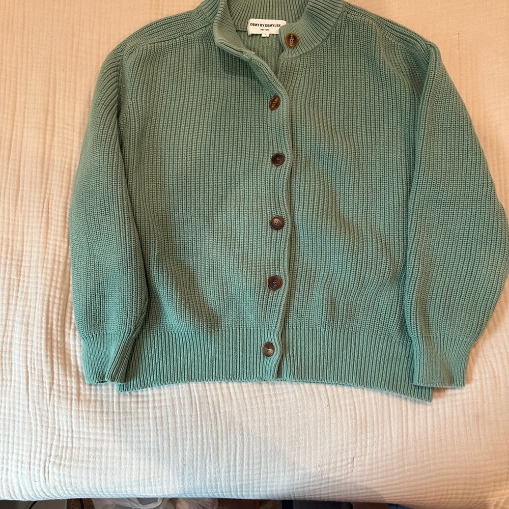 Demy by Demylee Mint Green Button-Up Cardigan - Picture 2 of 7